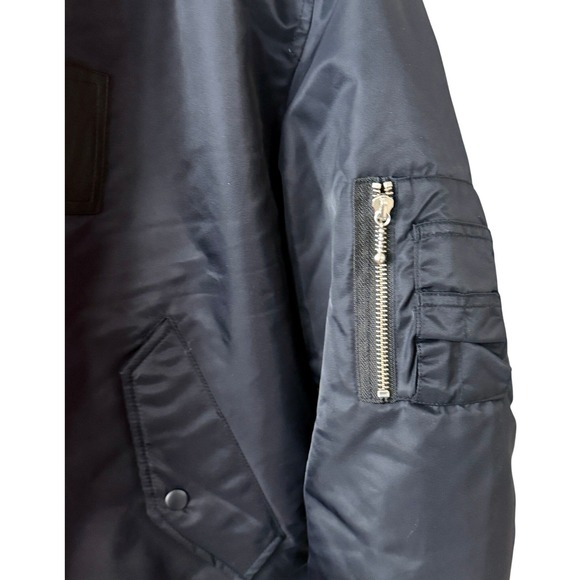 NWT The Kooples Navy Bomber Jacket with Orange Lining – Size Medium - Picture 5 of 10